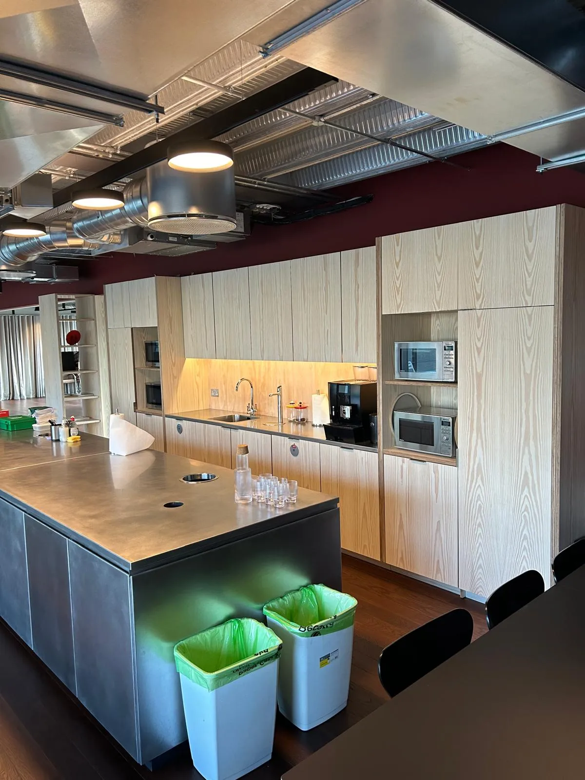 Office fit-out: kitchen, tea point, phone nooks and doors: The staff kitchen