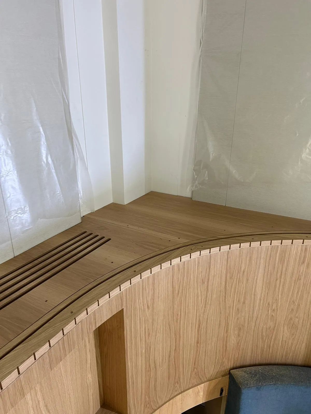 The curved back, before the upholstery